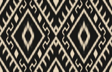 Geometrik etnik oryantal ikat kusursuz desenli renk doğulu. Aztek süsü izi. Arkaplan, perde, halı, duvar kağıdı, giysi, ambalaj, Batik, vektör illüstrasyonu için tasarım.