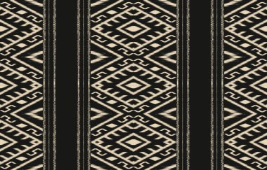 Geometrik etnik oryantal ikat kusursuz desenli renk doğulu. Aztek süsü izi. Arkaplan, perde, halı, duvar kağıdı, giysi, ambalaj, Batik, vektör illüstrasyonu için tasarım.