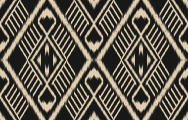 Geometrik etnik oryantal ikat kusursuz desenli renk doğulu. Aztek süsü izi. Arkaplan, perde, halı, duvar kağıdı, giysi, ambalaj, Batik, vektör illüstrasyonu için tasarım.