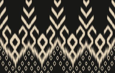 Geometrik etnik oryantal ikat kusursuz desenli renk doğulu. Aztek süsü izi. Arkaplan, perde, halı, duvar kağıdı, giysi, ambalaj, Batik, vektör illüstrasyonu için tasarım.