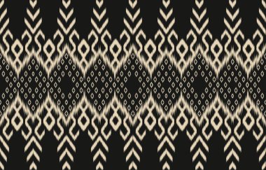 Geometrik etnik oryantal ikat kusursuz desenli renk doğulu. Aztek süsü izi. Arkaplan, perde, halı, duvar kağıdı, giysi, ambalaj, Batik, vektör illüstrasyonu için tasarım.