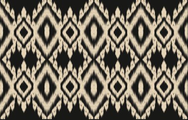 Geometrik etnik oryantal ikat kusursuz desenli renk doğulu. Aztek süsü izi. Arkaplan, perde, halı, duvar kağıdı, giysi, ambalaj, Batik, vektör illüstrasyonu için tasarım.
