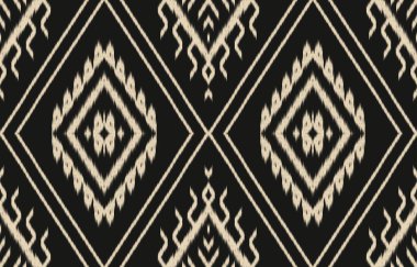 Geometrik etnik oryantal ikat kusursuz desenli renk doğulu. Aztek süsü izi. Arkaplan, perde, halı, duvar kağıdı, giysi, ambalaj, Batik, vektör illüstrasyonu için tasarım.
