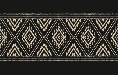 Geometrik etnik oryantal ikat kusursuz desenli renk doğulu. Aztek süsü izi. Arkaplan, perde, halı, duvar kağıdı, giysi, ambalaj, Batik, vektör illüstrasyonu için tasarım.