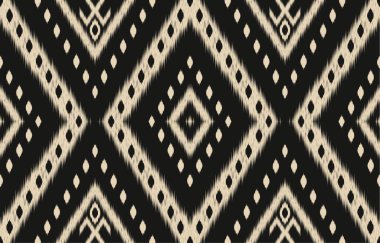 Geometrik etnik oryantal ikat kusursuz desenli renk doğulu. Aztek süsü izi. Arkaplan, perde, halı, duvar kağıdı, giysi, ambalaj, Batik, vektör illüstrasyonu için tasarım.