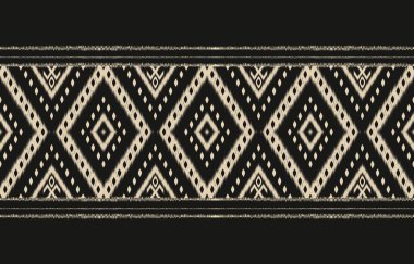 Geometrik etnik oryantal ikat kusursuz desenli renk doğulu. Aztek süsü izi. Arkaplan, perde, halı, duvar kağıdı, giysi, ambalaj, Batik, vektör illüstrasyonu için tasarım.