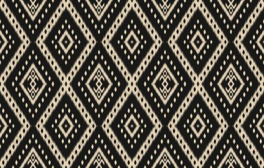 Geometrik etnik oryantal ikat kusursuz desenli renk doğulu. Aztek süsü izi. Arkaplan, perde, halı, duvar kağıdı, giysi, ambalaj, Batik, vektör illüstrasyonu için tasarım.