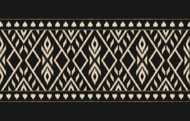 Geometrik etnik oryantal ikat kusursuz desenli renk doğulu. Aztek süsü izi. Arkaplan, perde, halı, duvar kağıdı, giysi, ambalaj, Batik, vektör illüstrasyonu için tasarım.