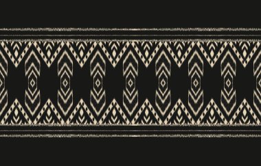 Geometrik etnik oryantal ikat kusursuz desenli renk doğulu. Aztek süsü izi. Arkaplan, perde, halı, duvar kağıdı, giysi, ambalaj, Batik, vektör illüstrasyonu için tasarım.