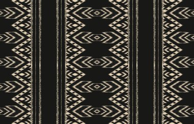 Geometrik etnik oryantal ikat kusursuz desenli renk doğulu. Aztek süsü izi. Arkaplan, perde, halı, duvar kağıdı, giysi, ambalaj, Batik, vektör illüstrasyonu için tasarım.