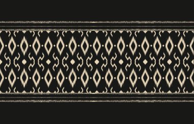 Geometrik etnik oryantal ikat kusursuz desenli renk doğulu. Aztek süsü izi. Arkaplan, perde, halı, duvar kağıdı, giysi, ambalaj, Batik, vektör illüstrasyonu için tasarım.