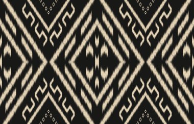 Geometrik etnik oryantal ikat kusursuz desenli renk doğulu. Aztek süsü izi. Arkaplan, perde, halı, duvar kağıdı, giysi, ambalaj, Batik, vektör illüstrasyonu için tasarım.