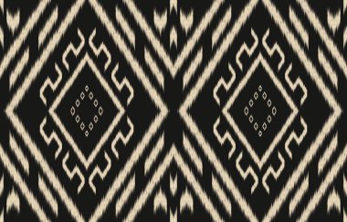 Geometrik etnik oryantal ikat kusursuz desenli renk doğulu. Aztek süsü izi. Arkaplan, perde, halı, duvar kağıdı, giysi, ambalaj, Batik, vektör illüstrasyonu için tasarım.