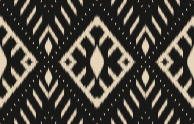 Geometrik etnik oryantal ikat kusursuz desenli renk doğulu. Aztek süsü izi. Arkaplan, perde, halı, duvar kağıdı, giysi, ambalaj, Batik, vektör illüstrasyonu için tasarım.