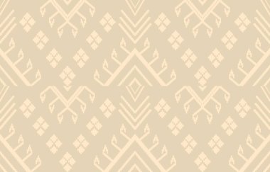 Geometrik etnik oryantal ikat kusursuz desenli renk doğulu. Aztek süsü izi. Arkaplan, perde, halı, duvar kağıdı, giysi, ambalaj, Batik, vektör illüstrasyonu için tasarım.