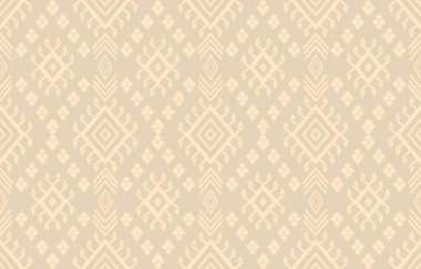 Geometrik etnik oryantal ikat kusursuz desenli renk doğulu. Aztek süsü izi. Arkaplan, perde, halı, duvar kağıdı, giysi, ambalaj, Batik, vektör illüstrasyonu için tasarım.