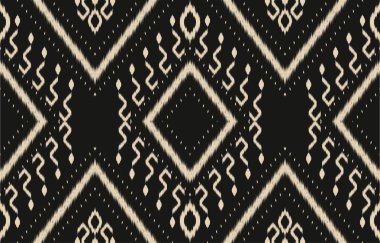 Geometrik etnik oryantal ikat kusursuz desenli renk doğulu. Aztek süsü izi. Arkaplan, perde, halı, duvar kağıdı, giysi, ambalaj, Batik, vektör illüstrasyonu için tasarım.