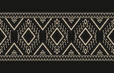 Geometrik etnik oryantal ikat kusursuz desenli renk doğulu. Aztek süsü izi. Arkaplan, perde, halı, duvar kağıdı, giysi, ambalaj, Batik, vektör illüstrasyonu için tasarım.