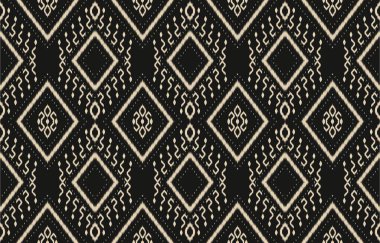 Geometrik etnik oryantal ikat kusursuz desenli renk doğulu. Aztek süsü izi. Arkaplan, perde, halı, duvar kağıdı, giysi, ambalaj, Batik, vektör illüstrasyonu için tasarım.