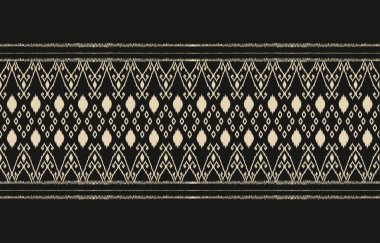 Geometrik etnik oryantal ikat kusursuz desenli renk doğulu. Aztek süsü izi. Arkaplan, perde, halı, duvar kağıdı, giysi, ambalaj, Batik, vektör illüstrasyonu için tasarım.