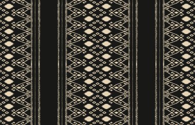 Geometrik etnik oryantal ikat kusursuz desenli renk doğulu. Aztek süsü izi. Arkaplan, perde, halı, duvar kağıdı, giysi, ambalaj, Batik, vektör illüstrasyonu için tasarım.