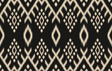 Geometrik etnik oryantal ikat kusursuz desenli renk doğulu. Aztek süsü izi. Arkaplan, perde, halı, duvar kağıdı, giysi, ambalaj, Batik, vektör illüstrasyonu için tasarım.