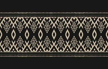 Geometrik etnik oryantal ikat kusursuz desenli renk doğulu. Aztek süsü izi. Arkaplan, perde, halı, duvar kağıdı, giysi, ambalaj, Batik, vektör illüstrasyonu için tasarım.