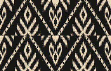 Geometrik etnik oryantal ikat kusursuz desenli renk doğulu. Aztek süsü izi. Arkaplan, perde, halı, duvar kağıdı, giysi, ambalaj, Batik, vektör illüstrasyonu için tasarım.