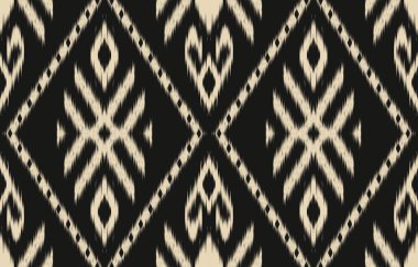 Geometrik etnik oryantal ikat kusursuz desenli renk doğulu. Aztek süsü izi. Arkaplan, perde, halı, duvar kağıdı, giysi, ambalaj, Batik, vektör illüstrasyonu için tasarım.