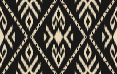 Geometrik etnik oryantal ikat kusursuz desenli renk doğulu. Aztek süsü izi. Arkaplan, perde, halı, duvar kağıdı, giysi, ambalaj, Batik, vektör illüstrasyonu için tasarım.