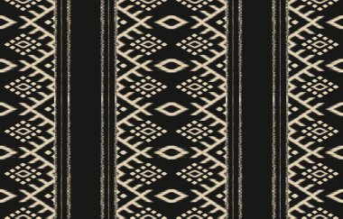 Geometrik etnik oryantal ikat kusursuz desenli renk doğulu. Aztek süsü izi. Arkaplan, perde, halı, duvar kağıdı, giysi, ambalaj, Batik, vektör illüstrasyonu için tasarım.