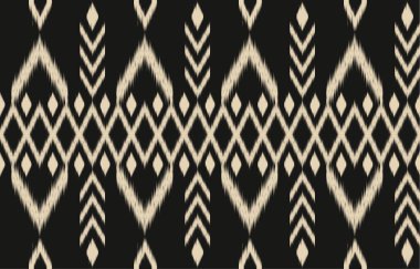 Geometrik etnik oryantal ikat kusursuz desenli renk doğulu. Aztek süsü izi. Arkaplan, perde, halı, duvar kağıdı, giysi, ambalaj, Batik, vektör illüstrasyonu için tasarım.