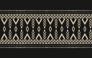 Geometrik etnik oryantal ikat kusursuz desenli renk doğulu. Aztek süsü izi. Arkaplan, perde, halı, duvar kağıdı, giysi, ambalaj, Batik, vektör illüstrasyonu için tasarım.