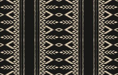 Geometrik etnik oryantal ikat kusursuz desenli renk doğulu. Aztek süsü izi. Arkaplan, perde, halı, duvar kağıdı, giysi, ambalaj, Batik, vektör illüstrasyonu için tasarım.