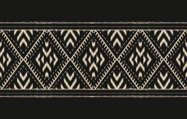 Geometrik etnik oryantal ikat kusursuz desenli renk doğulu. Aztek süsü izi. Arkaplan, perde, halı, duvar kağıdı, giysi, ambalaj, Batik, vektör illüstrasyonu için tasarım.