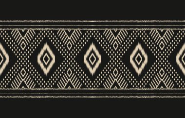 Geometrik etnik oryantal ikat kusursuz desenli renk doğulu. Aztek süsü izi. Arkaplan, perde, halı, duvar kağıdı, giysi, ambalaj, Batik, vektör illüstrasyonu için tasarım.