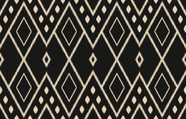 Geometrik etnik oryantal ikat kusursuz desenli renk doğulu. Aztek süsü izi. Arkaplan, perde, halı, duvar kağıdı, giysi, ambalaj, Batik, vektör illüstrasyonu için tasarım.