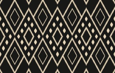 Geometrik etnik oryantal ikat kusursuz desenli renk doğulu. Aztek süsü izi. Arkaplan, perde, halı, duvar kağıdı, giysi, ambalaj, Batik, vektör illüstrasyonu için tasarım.