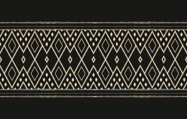 Geometrik etnik oryantal ikat kusursuz desenli renk doğulu. Aztek süsü izi. Arkaplan, perde, halı, duvar kağıdı, giysi, ambalaj, Batik, vektör illüstrasyonu için tasarım.
