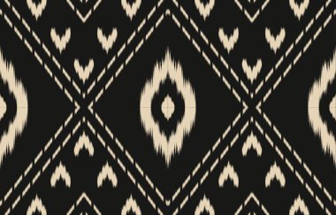 Geometrik etnik oryantal ikat kusursuz desenli renk doğulu. Aztek süsü izi. Arkaplan, perde, halı, duvar kağıdı, giysi, ambalaj, Batik, vektör illüstrasyonu için tasarım.