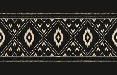 Geometrik etnik oryantal ikat kusursuz desenli renk doğulu. Aztek süsü izi. Arkaplan, perde, halı, duvar kağıdı, giysi, ambalaj, Batik, vektör illüstrasyonu için tasarım.