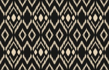 Geometrik etnik oryantal ikat kusursuz desenli renk doğulu. Aztek süsü izi. Arkaplan, perde, halı, duvar kağıdı, giysi, ambalaj, Batik, vektör illüstrasyonu için tasarım.