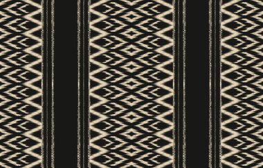 Geometrik etnik oryantal ikat kusursuz desenli renk doğulu. Aztek süsü izi. Arkaplan, perde, halı, duvar kağıdı, giysi, ambalaj, Batik, vektör illüstrasyonu için tasarım.