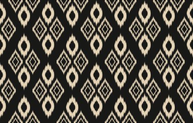 Geometrik etnik oryantal ikat kusursuz desenli renk doğulu. Aztek süsü izi. Arkaplan, perde, halı, duvar kağıdı, giysi, ambalaj, Batik, vektör illüstrasyonu için tasarım.