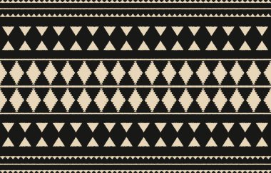 Geometrik etnik oryantal ikat kusursuz desenli renk doğulu. Aztek süsü izi. Arkaplan, perde, halı, duvar kağıdı, giysi, ambalaj, Batik, vektör illüstrasyonu için tasarım.