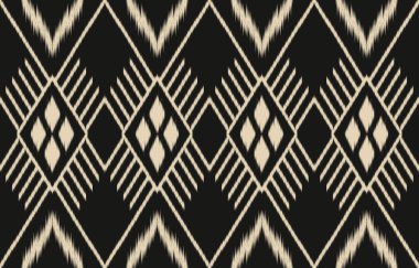 Geometrik etnik oryantal ikat kusursuz desenli renk doğulu. Aztek süsü izi. Arkaplan, perde, halı, duvar kağıdı, giysi, ambalaj, Batik, vektör illüstrasyonu için tasarım.