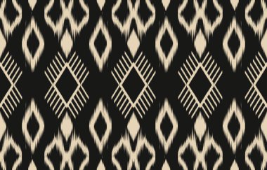 Geometrik etnik oryantal ikat kusursuz desenli renk doğulu. Aztek süsü izi. Arkaplan, perde, halı, duvar kağıdı, giysi, ambalaj, Batik, vektör illüstrasyonu için tasarım.
