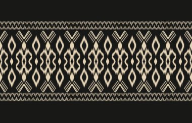 Geometrik etnik oryantal ikat kusursuz desenli renk doğulu. Aztek süsü izi. Arkaplan, perde, halı, duvar kağıdı, giysi, ambalaj, Batik, vektör illüstrasyonu için tasarım.