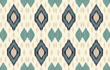 Geometrik etnik oryantal ikat kusursuz desenli renk doğulu. Aztek süsü izi. Arkaplan, perde, halı, duvar kağıdı, giysi, ambalaj, Batik, vektör illüstrasyonu için tasarım.