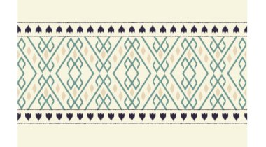 Geometrik etnik oryantal ikat kusursuz desenli renk doğulu. Aztek süsü izi. Arkaplan, perde, halı, duvar kağıdı, giysi, ambalaj, Batik, vektör illüstrasyonu için tasarım.
